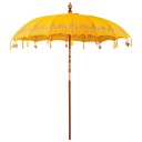 vidaXL Balinesisk parasoll med base Gul 215 x 215 x 260 cm