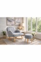Ørelappstol  og puffesett 2 deler Atelier Del Sofa Dugmeli 80 x 85 x 65 cm Grå  