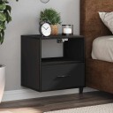  Veggmonterte nattbord 2 stk svart 40x31x39,5 cm 8721102837944