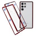 Samsung Galaxy S22 Ultra 5G Magnetisk Deksel med Herdet Glass Rød