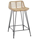 vidaXL Barstol 2 pcs Naturlig 44 x 45 x 76 cm Rattan og Stål