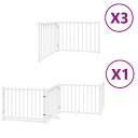 vidaXL Hundeport sammenleggbar 10 paneler hvit 800 cm poppeltre