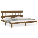 vidaXL Sengeramme med hodegavl honningbrun 200x200 cm heltre