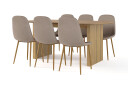 Bark Richeto Spisebord 180 cm eik + 6 stk Naira stol brun med eikeben   Natur/Brun