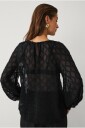 Ellos Collection   Bluse med frynsedetaljer   Svart