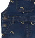 THE NEW Siblings Medium Blue Denim Embroidery Otis Short Denim Dungarees 86