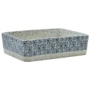 vidaXL Benkeservant grå og blå rektangulær 46x35,5x13 cm keramikk
