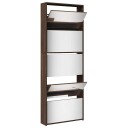  Skoskap med speil 5 lag brun eik 63x17x169,5 cm