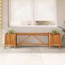 vidaXL Hagebenk med 2 plantekasser 150x30x40 cm heltre akasie