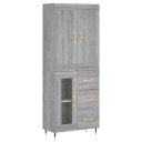 vidaXL Highboard grå sonoma 69,5x34x180 cm konstruert tre 8720845493493
