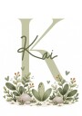 Personalized Initial Botanical Plakat / 21x30