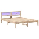  Sengestamme med LED  stripelys med hodegjerde Brun 150 x 200 cm Furu tre