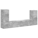  TV benksett 4 pcs Betonggrå Konstruert tre