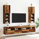  TV-benker med LED-lys 2 stk gammelt tre 30,5x30x102 cm 8721158554987