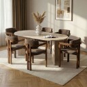 Dining Table & Chairs Set Nordure Brun -