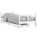 vidaXL Barnesengeramme med skuffer hvit 80x200 cm heltre furu 8720845444273