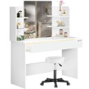 Deub Sminkebord Jocelyn med LED-lys og rullekrakk