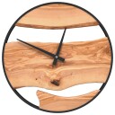  Veggklokke brun Ø35 cm jern og oliventre