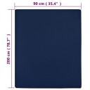 vidaXL Jerseylaken 2 stk marineblå 90x200 cm bomull