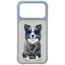 Nimmy Glasses Cool Hund Deksel for iPhone 17 Pro Max Grå