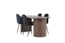 Venture Home Härön Spisegruppe 200 cm Oval med 4 Polar stoler   Mocca/Sort