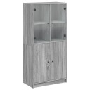  Highboard med dører grå sonoma 68x37x142 cm konstruert tre