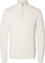 Selected Slmdane Ls Knit Reg Struc Half Zip Noos   BRIGHT WHITE   XL