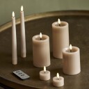 Edelweiss   LED telys 4,5x2,5 cm 4 stk taupe