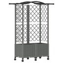 vidaXL Hevet Bed med Trellis og Tak Lysegrå 122 x 40 x 144 cm PP