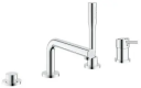 Grohe Concetto 4-hulls karbatteri For montering på karkant, Krom