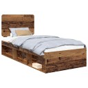  Sengestamme med hodegjerde Gammelt tre 75 x 190 cm Massiv furu