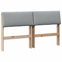  Polstret sengegavl Lysegrå 140 cm Massiv furu