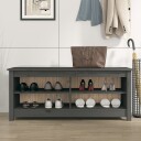 vidaXL Skobenk gr? 110x38x45,5 cm heltre furu