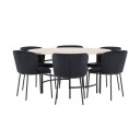 Spisegruppe Venture Home Copenhagen Ø140 cm med 6st Edina Spisestoler
