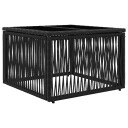 vidaXL Hagebord Svart 55 x 55 x 37 cm PE Rattan og Glass