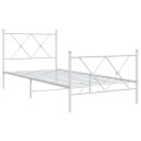  Sengeramme i metall med hode- og fotgavl hvit 90x190 cm 8721012374454