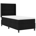  Box Spring Seng med Madrass & LED Svart 90x190 cm Stoff