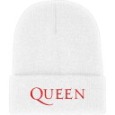 Queen Queen Unisex Beanie Hat: Logo White