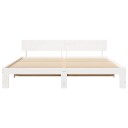  Sengestamme med hodegjerde Hvit 200 x 200 cm Massivt furutre