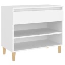vidaXL Skoskap hvit 70x36x60 cm konstruert tre