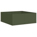 vidaXL Plantekasse olivengrønn 80x80x30 cm stål
