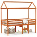 Høyseng med tak voksbrun 90x200 cm heltre furu 8721102670329