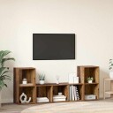  TV skap 3 pcs Brun 107 x 35 x 37 cm Konstruert tre