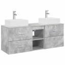 vidaXL Baderomsskapsett 3 stk. Betonggrå 49,5 x 41 x 62,5 cm