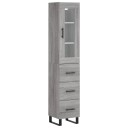  Highboard grå sonoma 34,5x34x180 cm konstruert tre
