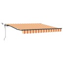  Automatisk Uttrekkbar Markise med LED Gul og Oransje 350x250 cm
