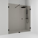 Svedbergs 180° Dusjnisje Kombi (Vegg+dør) Svart Matt / 156,5cm Bronsefarget Glass