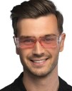 2 stk Rosa/Svart Rektangulære Briller m/Glitrende Stener