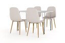 Scandinavian Choice Kranstull Spisebord 120 cm + 4 stk Naira stol beige med eikeben   Hvit/Beige