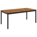 vidaXL Hage middagsbord Naturlig og svart 147 x 88,5 x 75 cm